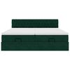vidaXL Ottoman-Bett mit Matratzen & LEDs Dunkelgr&uuml;n 200x200 cm Samt