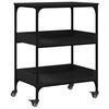 vidaXL K&uuml;chenwagen Schwarz 60x41x80,5 cm Holzwerkstoff