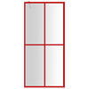 vidaXL Duschwand f&uuml;r Begehbare Dusche mit ESG Klarglas Rot 90x195 cm