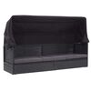 vidaXL Outdoor-Sofabett mit Dach Poly-Rattan Schwarz