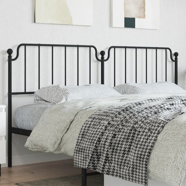 vidaXL Ersatz-Kopfteil Metall Schwarz 200 cm