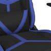 vidaXL Gaming-Stuhl mit Fußstütze Schwarz und Blau Kunstleder