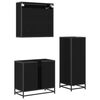 vidaXL Badezimmerm&ouml;bel-Set 3 pcs Schwarz Eichen-Optik Holzwerkstoff