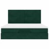 vidaXL Ottoman-Bett mit Matratzen & LEDs Dunkelgr&uuml;n 180x200 cm Samt