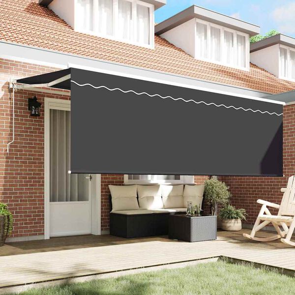 vidaXL Markise mit Sichtschutz Anthrazit 350 x 200 x 120 cm