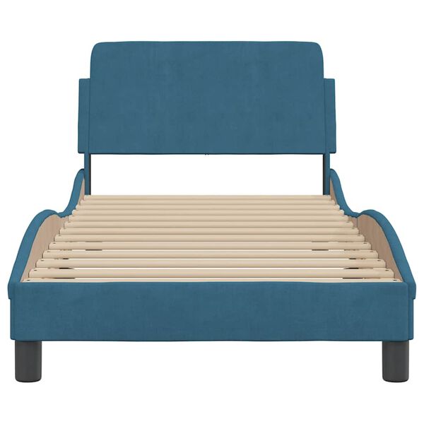 vidaXL Bettgestell mit Kopfteil "Dover" Blau 90x190 cm Samt