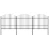 vidaXL Gartenzaun mit Speerspitze Stahl 504 x 175 cm Schwarz