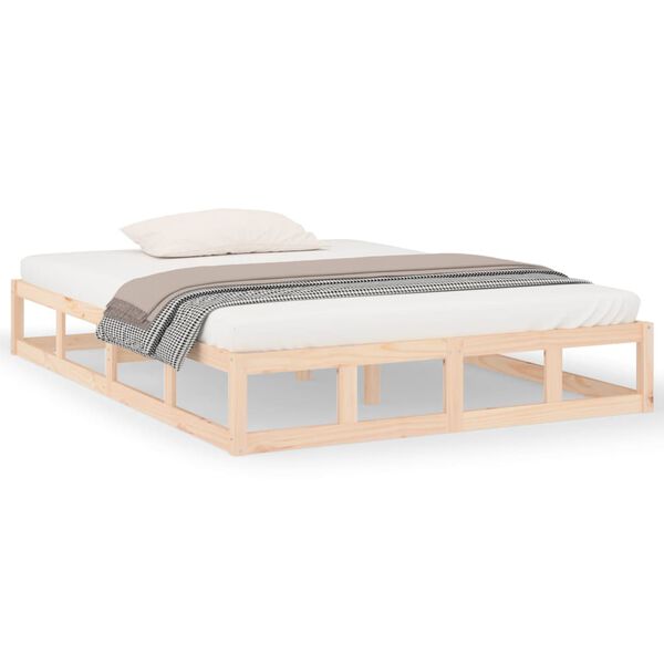 vidaXL Massivholzbett 135x190 cm