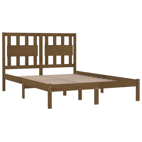 vidaXL Massivholzbett Honigbraun Kiefer 200x200 cm
