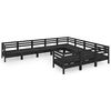 vidaXL 10-tlg. Garten-Lounge-Set Schwarz Massivholz Kiefer