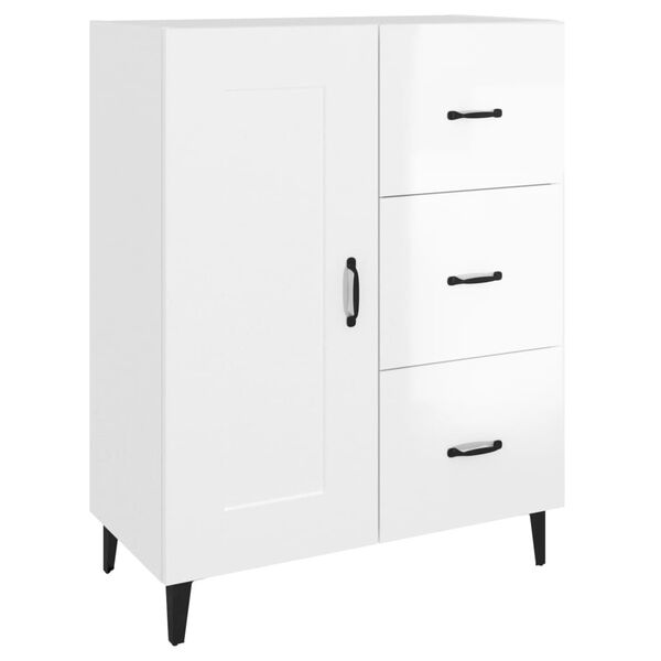 vidaXL Sideboard Hochglanz-Wei&szlig; 69,5x34x90 cm Holzwerkstoff