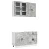 vidaXL K&uuml;cheneinheit PORTO 4 pcs Betongrau Holzwerkstoff