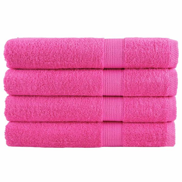 vidaXL Premium-Saunat&uuml;cher SOLUND 4 Stk. Rosa 80x200 cm 600 g/m&sup2;