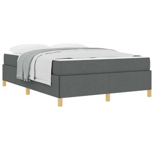vidaXL Bettrahmen mit Matratze Dunkelgrau 160 x 200 cm Stoff