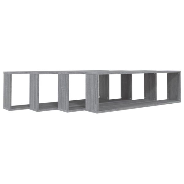 vidaXL Wandregale 4 Stk. Grau Sonoma 100x15x30 cm Holzwerkstoff