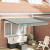 vidaXL Einziehbare Markise Gr&uuml;n und Wei&szlig; 350 x 250 cm
