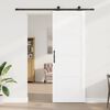 vidaXL Schiebet&uuml;r Wei&szlig; und Schwarz 83 x 232 cm Massives Kiefernholz