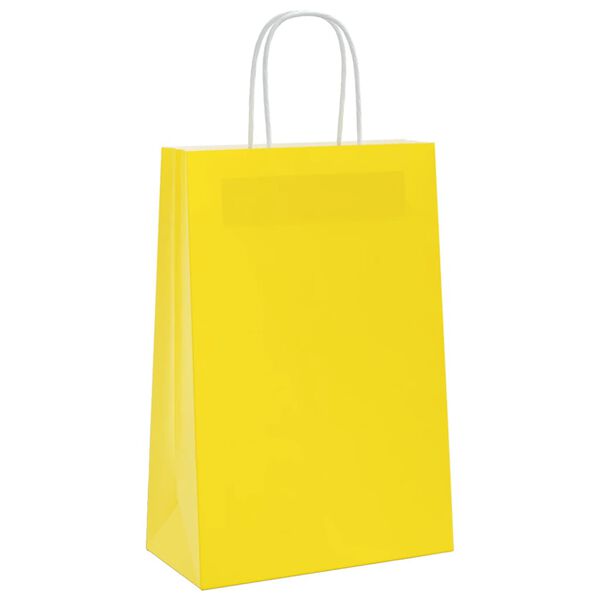 vidaXL Papiertragetaschen 250 Stk. mit Henkeln Gelb 21x11x31 cm