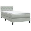 vidaXL Boxspringbett mit Matratze & LED Hellgrau 80x220 cm Samt