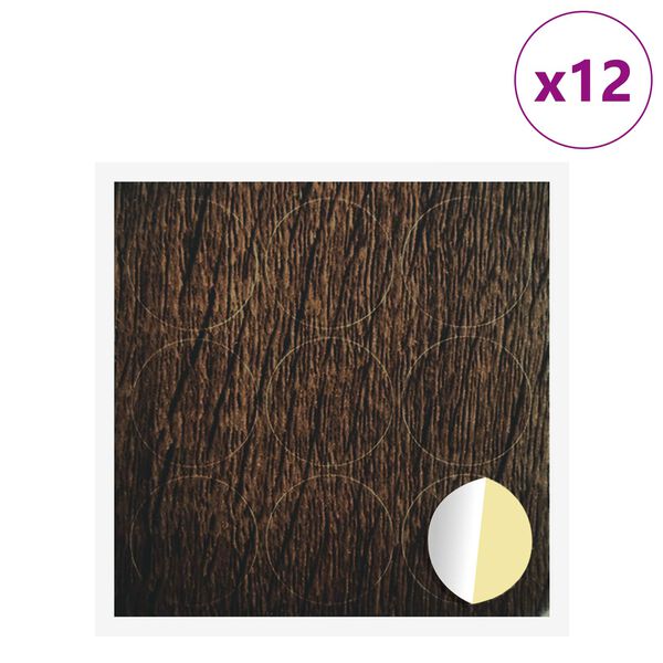 vidaXL Selbstklebende Schraubenabdeckung 12 pcs Braun Eichen-Optik