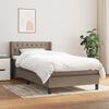 vidaXL Boxspringbett mit Matratze Taupe 90x190 cm Stoff