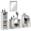 vidaXL Badezimmerm&ouml;bel-Set 4 pcs Antik Wei&szlig; Massives Kiefernholz