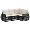 vidaXL Gartensofa-set 4 stk. Schwarz und Cremewei&szlig; Poly-Rattan