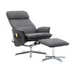 vidaXL Massagesessel mit Fu&szlig;hocker Dunkelgrau und Schwarz Stoff