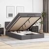 vidaXL Ottoman-Bett mit Matratze Grau 140x190 cm Kunstleder
