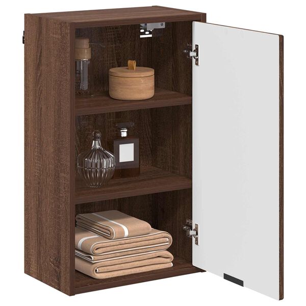 vidaXL Badezimmerschrank mit T&uuml;r Braun Eichen-Optik 39 x 23,5 x 65 cm