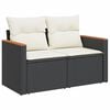 vidaXL 7-tlg. Garten-Sofagarnitur mit Kissen Schwarz Poly Rattan