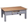 vidaXL Couchtisch Grau 100x60x43,5 cm Massivholz Panama-Kiefer