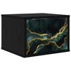 vidaXL Wandmontiertes Nachttischchen WIJHE Schwarz Eichen-Optik