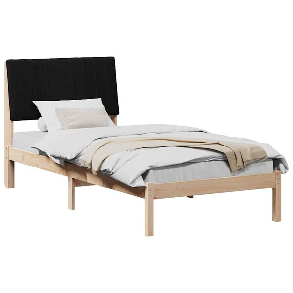 vidaXL Bettrahmen mit Kopfteil Braun 90 x 200 cm Massives Kiefernholz