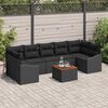 vidaXL Garten-Sofa-Set 8 pcs Schwarz