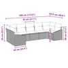 vidaXL Sofa Set mit Kissen 7 pcs Schwarz Poly Rattan