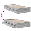 vidaXL Bettgestell mit Schubladen Grau Sonoma 90x190 cm Holzwerkstoff
