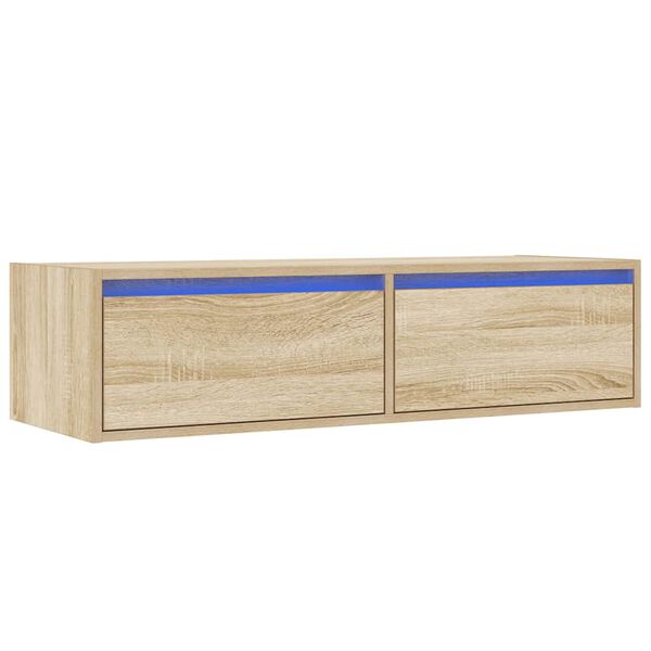 vidaXL TV-Schrank mit LED-Leuchten Sonoma-Eiche 100x35,5x25 cm