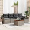 vidaXL Gartensofa-set mit Speicher 6 pcs Grau Poly-Rattan