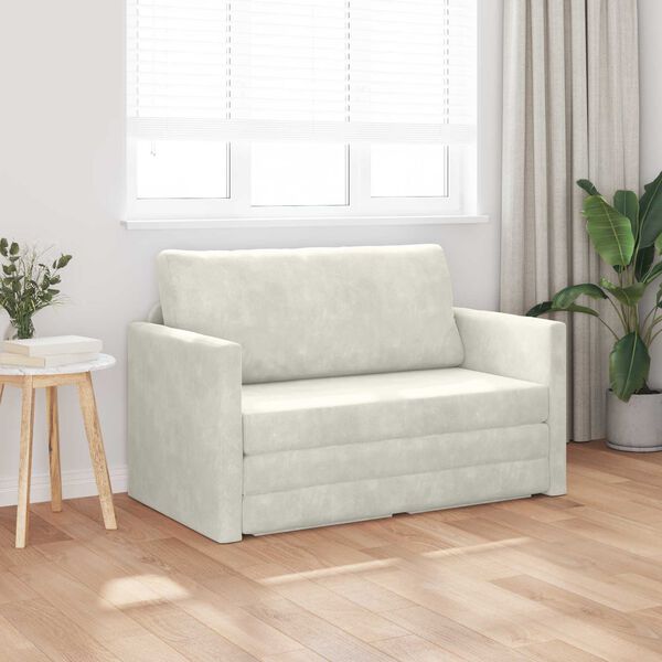 vidaXL Schlafsofa 110cm Creme Samt