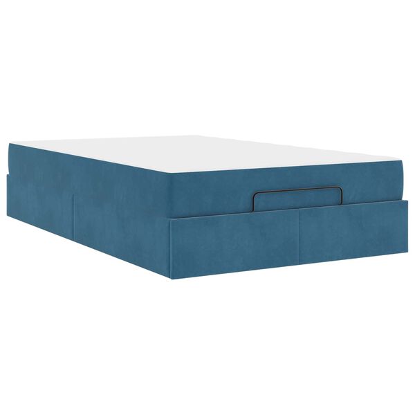 vidaXL Bettgestell mit Matratze mit Matratze 2 pcs Blau Samt