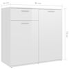 vidaXL Sideboard Hochglanz-Weiß 160x36x75 cm Holzwerkstoff
