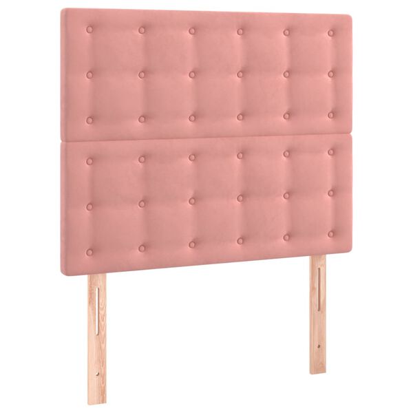vidaXL LED Kopfteil Rosa 80x5x118/128 cm Samt