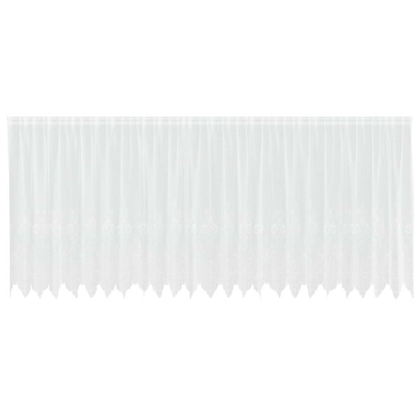 vidaXL Spitzenvorhang mit Vorh&auml;ngen Floral Wei&szlig; 180 x 600 cm Polyester