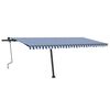 vidaXL Markise Manuell Einziehbar mit LED 500x300 cm Blau und Wei&szlig;