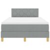 vidaXL LED Boxspringbett mit Matratze Hellgrau 120 x 200 cm Stoff