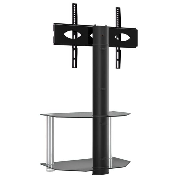 vidaXL TV-Eckregal mit 2 Ablagen f&uuml;r 32-70 Zoll Schwarz und Silbern