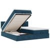 vidaXL Ottoman-Bett mit Matratzen & LED Dunkelblau 200x200 cm Samt