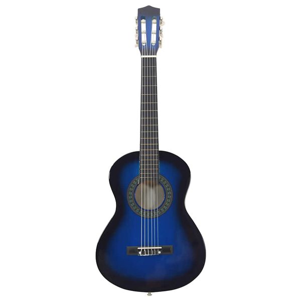 vidaXL Klassikgitarre für Anfänger und Kinder Blau 1/2 34"