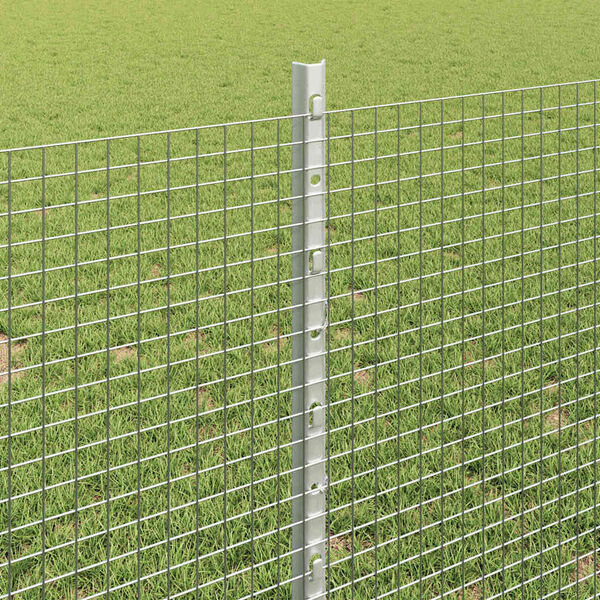 vidaXL Zaun mit Pfosten Silber 0,8 x 50 m Stahl